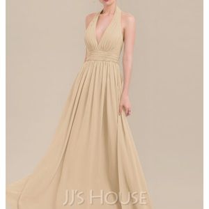 Princess Halter Chiffon Bridesmaid Dress 💛